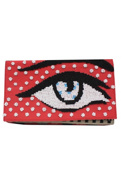 Beaded eye clutch